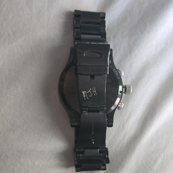 Nixon Black Metal Watch with Wood-Tone Dial - Picture 3 of 11